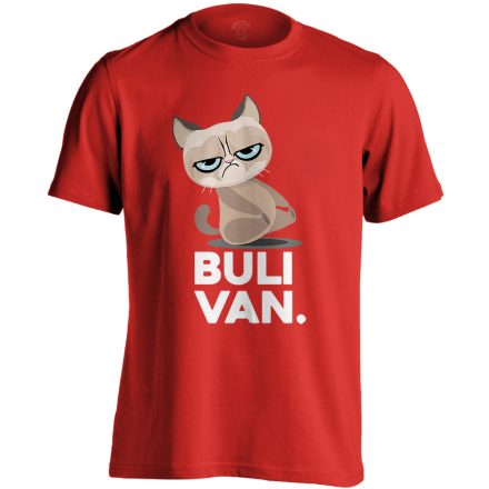 BuliVan macskás férfi póló (piros)