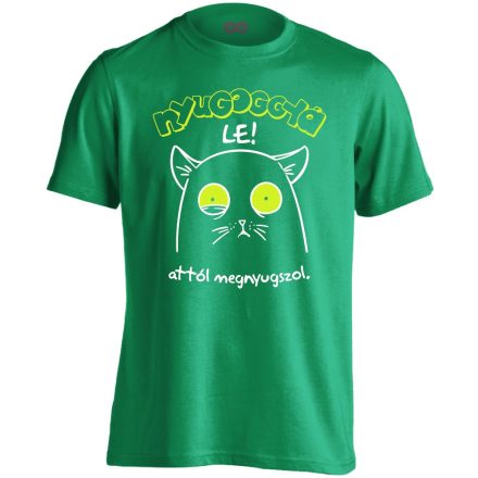 Nyugoggyá le macskás férfi póló (zöld)