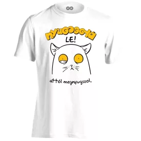 Nyugoggyá le macskás férfi póló (fehér)