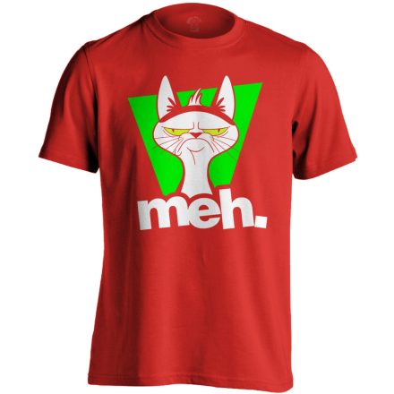 Meh macskás férfi póló (piros)