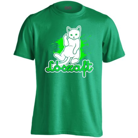 Véleményem macskás férfi póló (zöld)