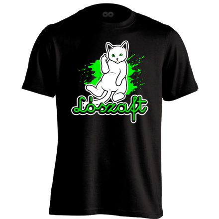 Véleményem macskás férfi póló (fekete)