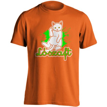 Véleményem macskás férfi póló (narancssárga)