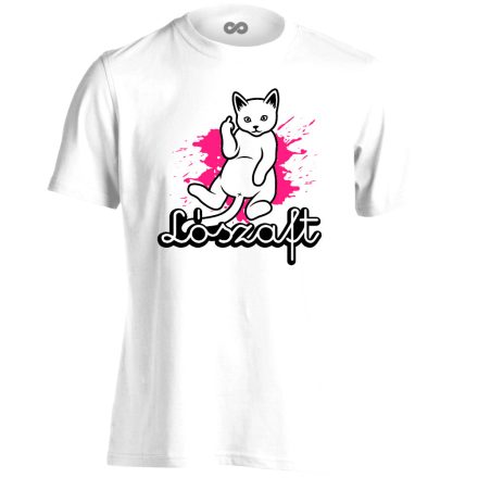 Véleményem macskás férfi póló (fehér)