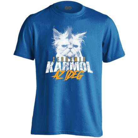 IdegKaparás macskás férfi póló (kék)