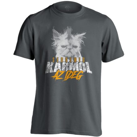 IdegKaparás macskás férfi póló (szénszürke)