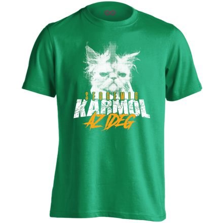 IdegKaparás macskás férfi póló (zöld)