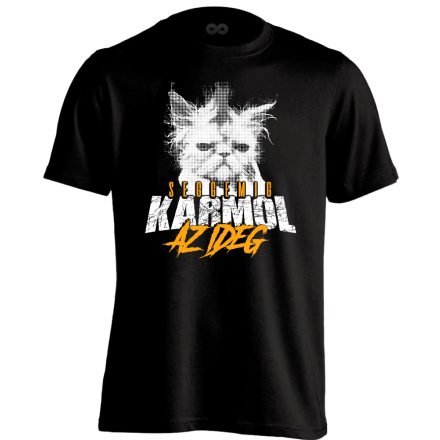 IdegKaparás macskás férfi póló (fekete)