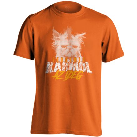 IdegKaparás macskás férfi póló (narancssárga)