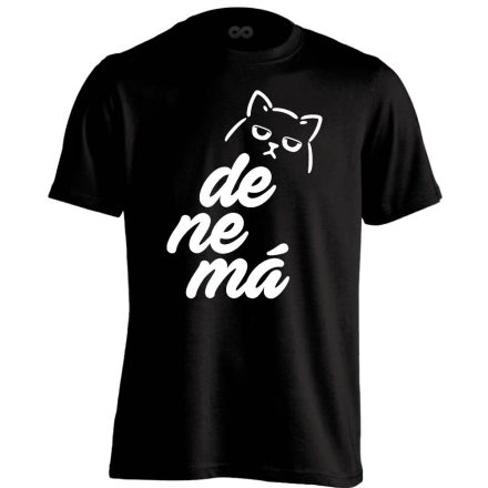 DeNeMá macskás férfi póló (fekete)