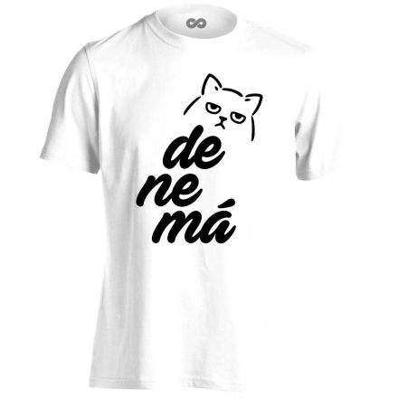 DeNeMá macskás férfi póló (fehér)