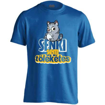 PobodyIsNerfect macskás férfi póló (kék)