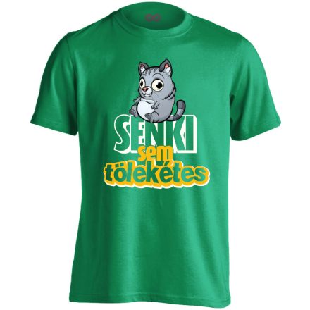 PobodyIsNerfect macskás férfi póló (zöld)