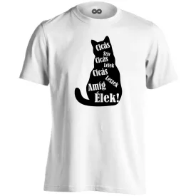   Cicás szív és cicás lélek macskás férfi póló (fehér)