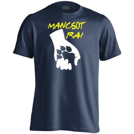 Mancsot rá macskás férfi póló (tengerészkék)