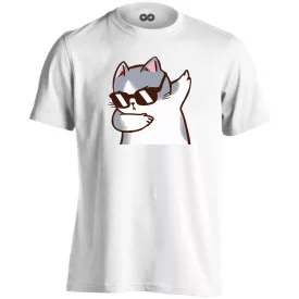 Dab macskosz macskás férfi póló (fehér)