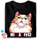 Minyau macskás férfi póló (fekete)