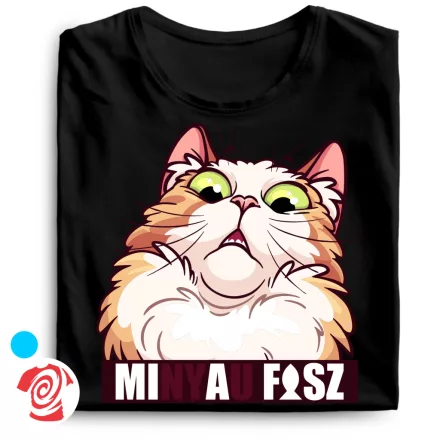 Minyau macskás férfi póló (fekete)