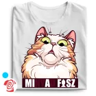 Minyau macskás férfi póló (fehér)