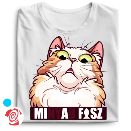 Minyau macskás férfi póló (fehér)