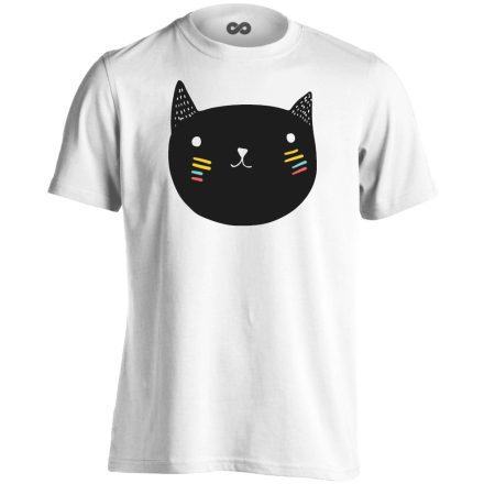Cuki "negró" macskás férfi póló (fehér)