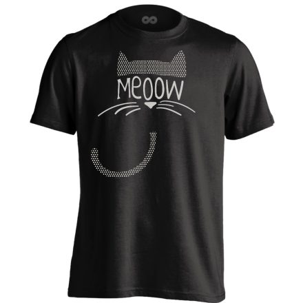 Cuki "pöttyös" macskás férfi póló (fekete)