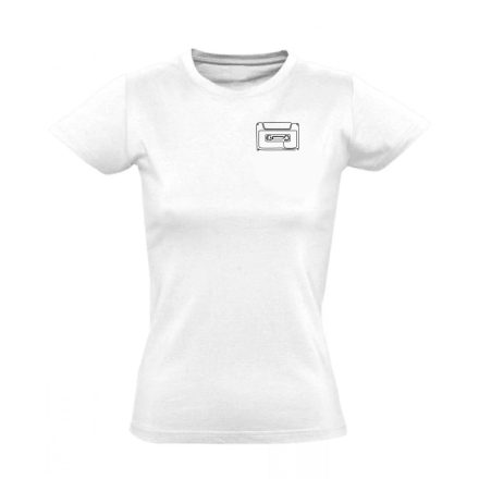 B-oldal minimalista női póló (fehér)