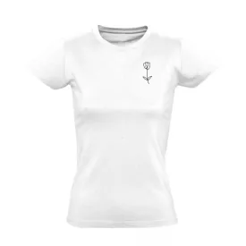 Virágzó minimalista női póló (fehér)