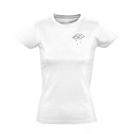 Vihar előtt minimalista női póló (fehér)