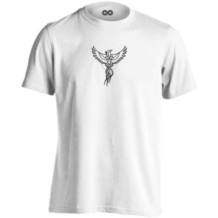 Tűzmadár minimalista férfi póló (fehér)