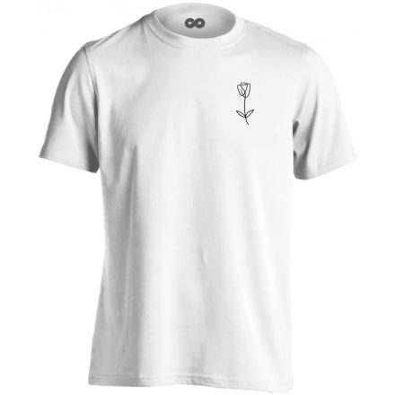 Virágzó minimalista férfi póló (fehér)