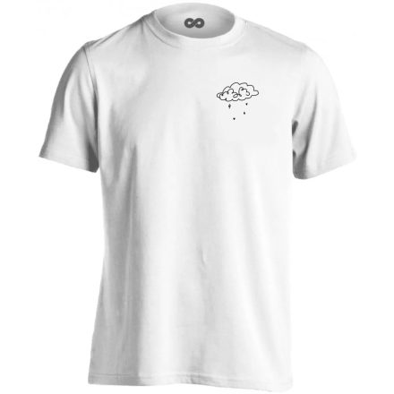 Vihar előtt minimalista férfi póló (fehér)
