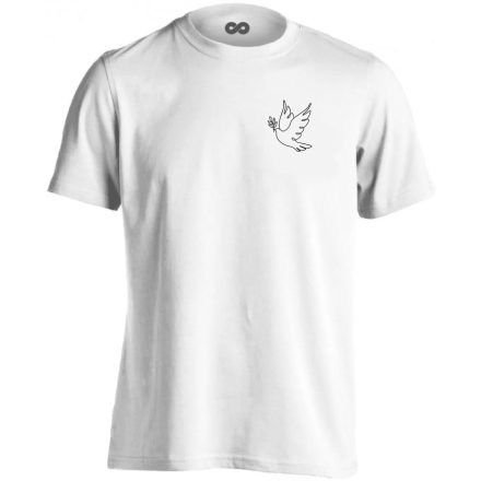 Béke minimalista férfi póló (fehér)