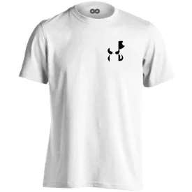 Kitekintés cicás minimalista férfi póló (fehér)