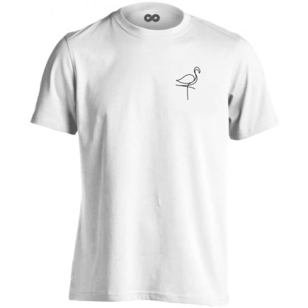 Flamingo minimalista férfi póló (fehér)