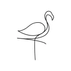 Flamingo minimalista férfi póló (fehér)