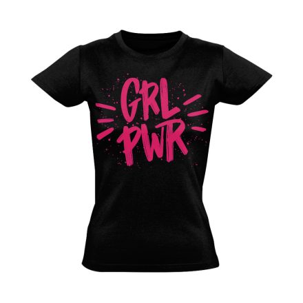 GirlPower "filctoll" Hajrá csajok! női póló (fekete)