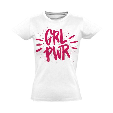 GirlPower "filctoll" Hajrá csajok! női póló (fehér)