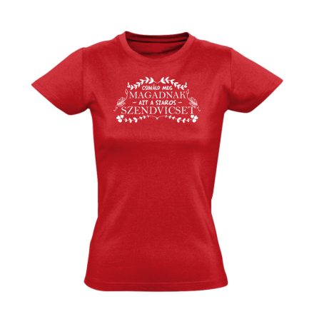 Csináld meg magadnak nőnapi női póló (piros)