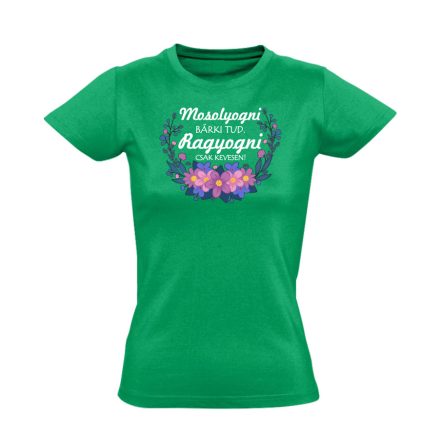 Ragyogó egyén nőnapi női póló (zöld)