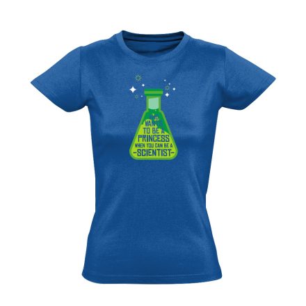 Női tudós nőnapi női póló (kék)