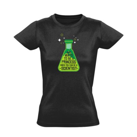 Női tudós nőnapi női póló (fekete)