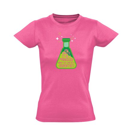 Női tudós nőnapi női póló (rózsaszín)