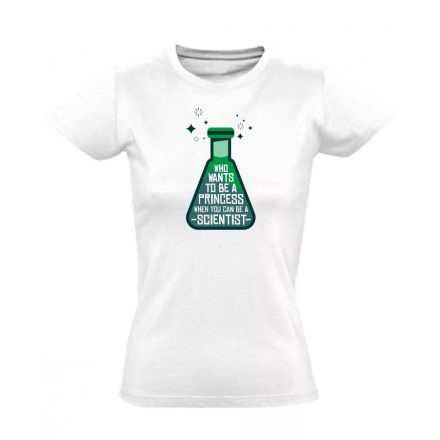 Női tudós nőnapi női póló (fehér)