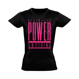   GirlPower "can do anything" Hajrá csajok! női póló (fekete)