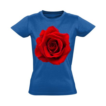 Vörös Rózsa virágos női póló (kék)
