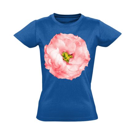 "Pozsgás" Rózsa virágos női póló (kék)
