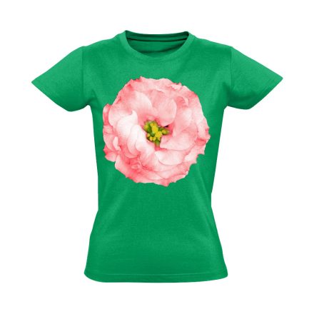"Pozsgás" Rózsa virágos női póló (zöld)