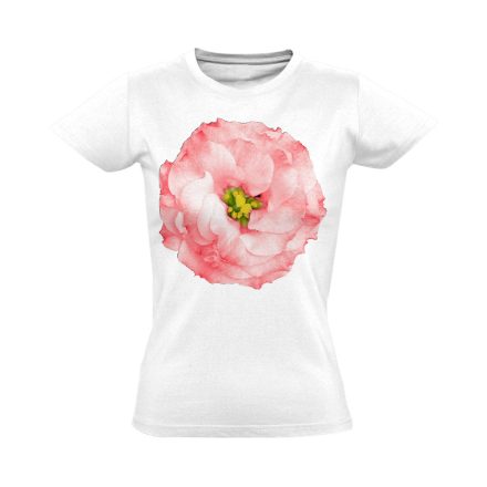 "Pozsgás" Rózsa virágos női póló (fehér)