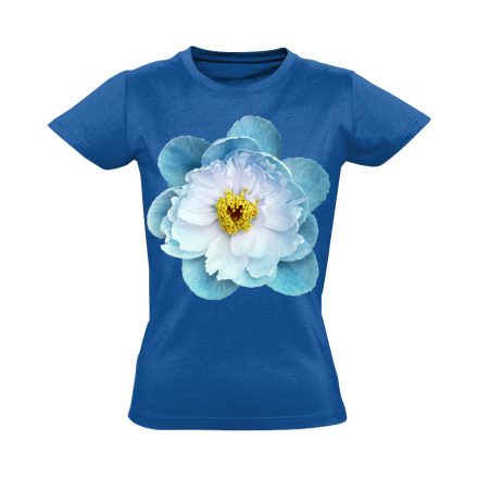 Kék Babarózsa virágos női póló (kék)
